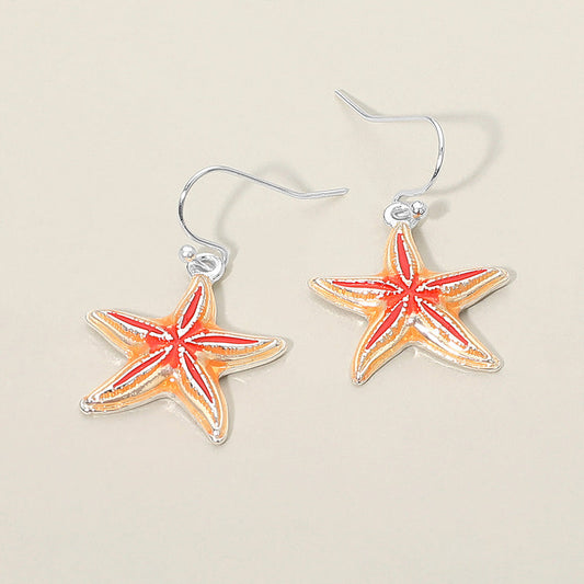 Starfish Charm Drop Dangle Earrings