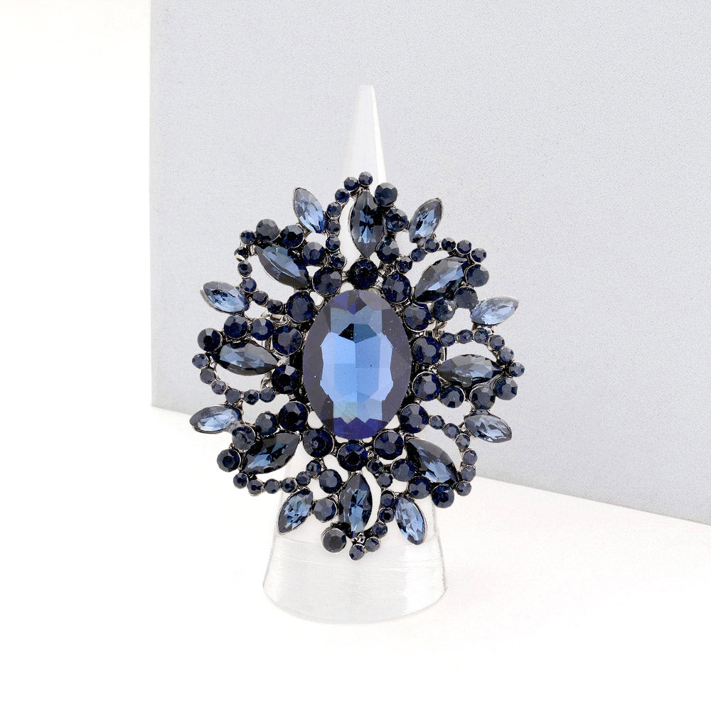 Oval Crystal Cluster Stretch Ring