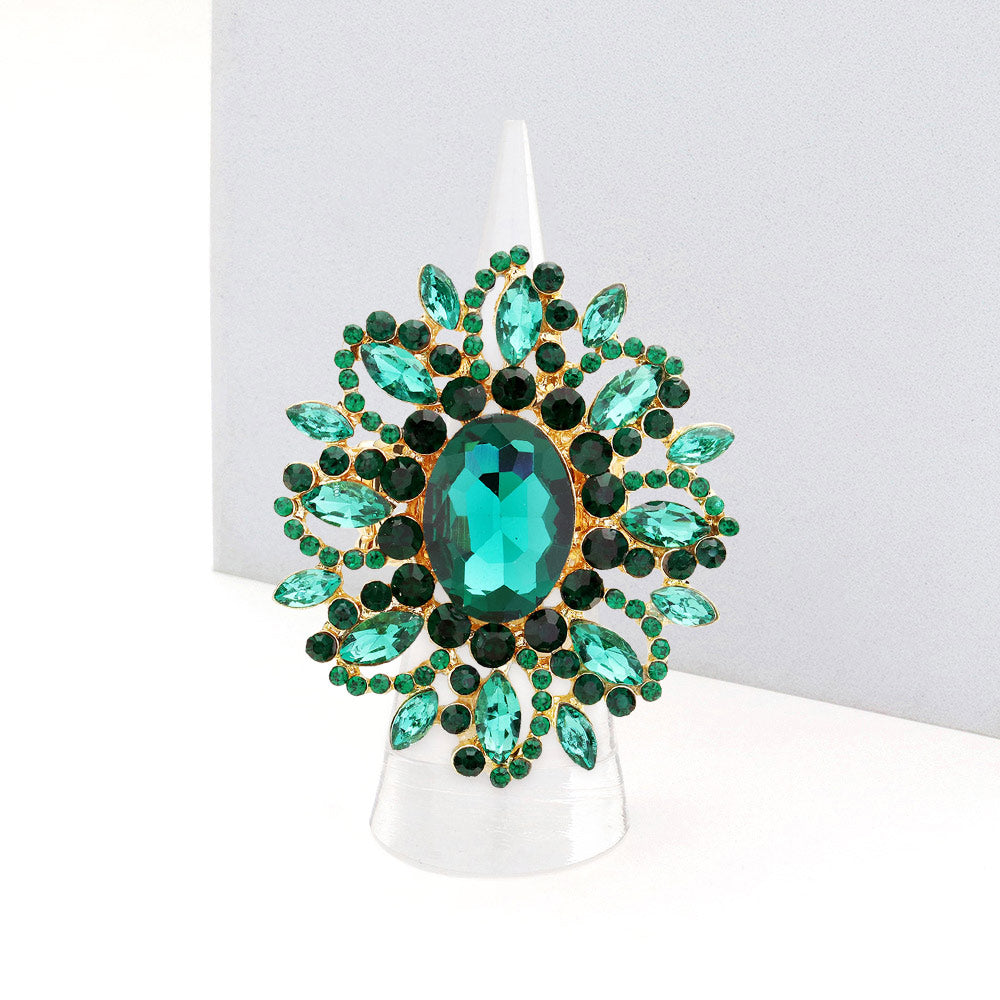 Oval Crystal Cluster Stretch Ring