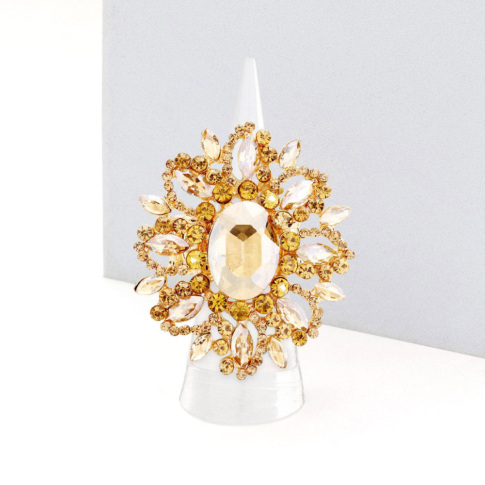 Oval Crystal Cluster Stretch Ring