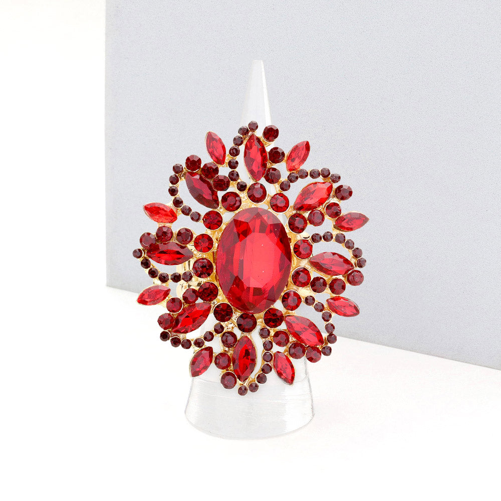 Oval Crystal Cluster Stretch Ring