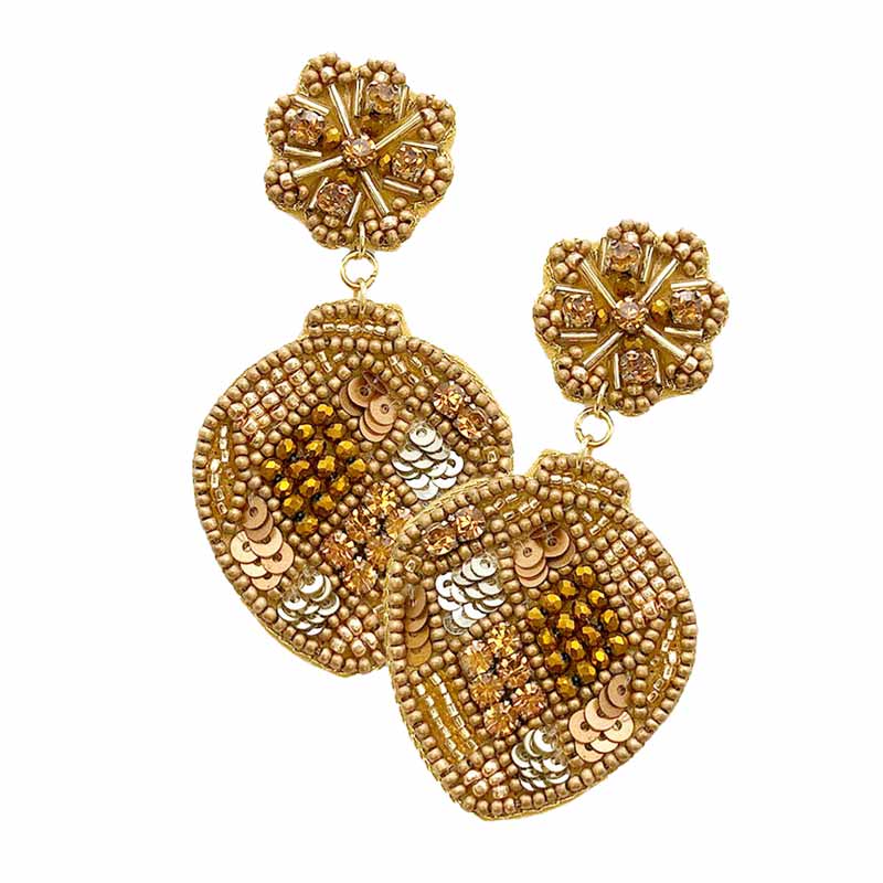 Felt Back Beaded Dangle Earrings