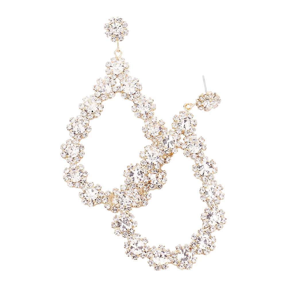 Floral Open Teardrop Ombre Evening Earrings