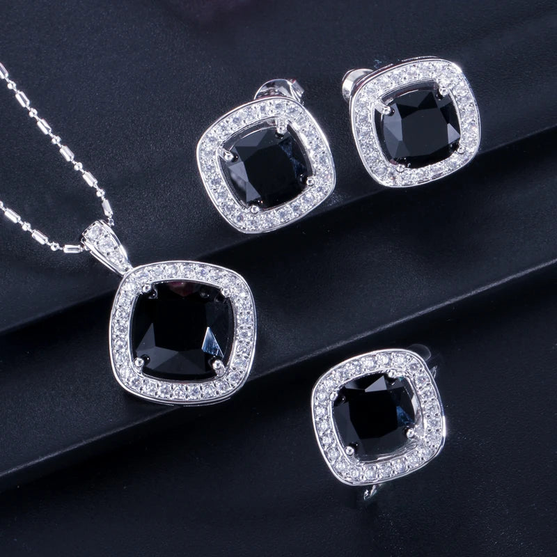 ThreeGraces Summer Yellow Cubic Zirconia Crystal Necklace Earrings and Ring Sets Fashion Austrian Ladies Party  Jewelry  JS190