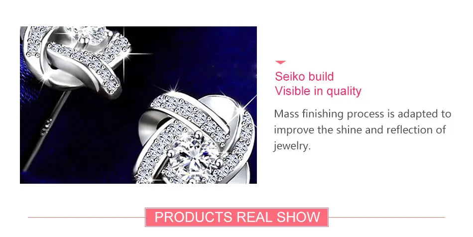 ZDADAN 925 Sterling Silver 12MM Crystal Earring For Women Fashion Jewelry Accessories