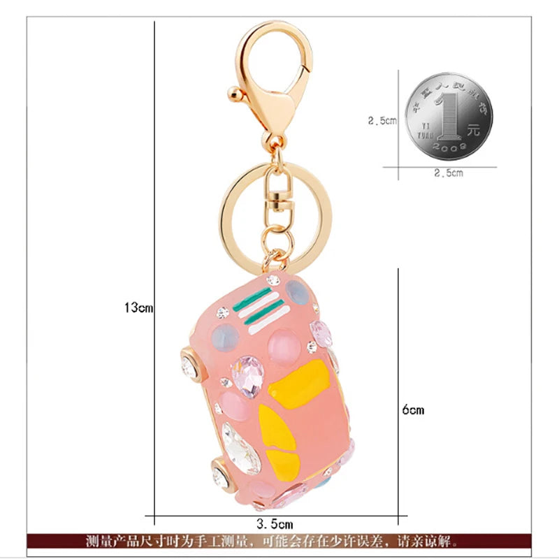 New Fashion Car Motorcycle Rhinestone Crystal Keychain Metal Alloy Key Chains Holder Handbag Car Keyrings Keychains For Women Me