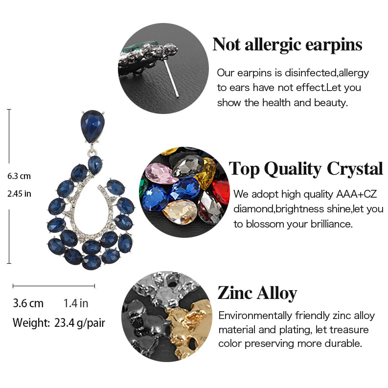VEYO Classic Hollow Crystal Drop Earrings Luxury Symmetrical Earrings Fashion Jewelry For Woman High Quality