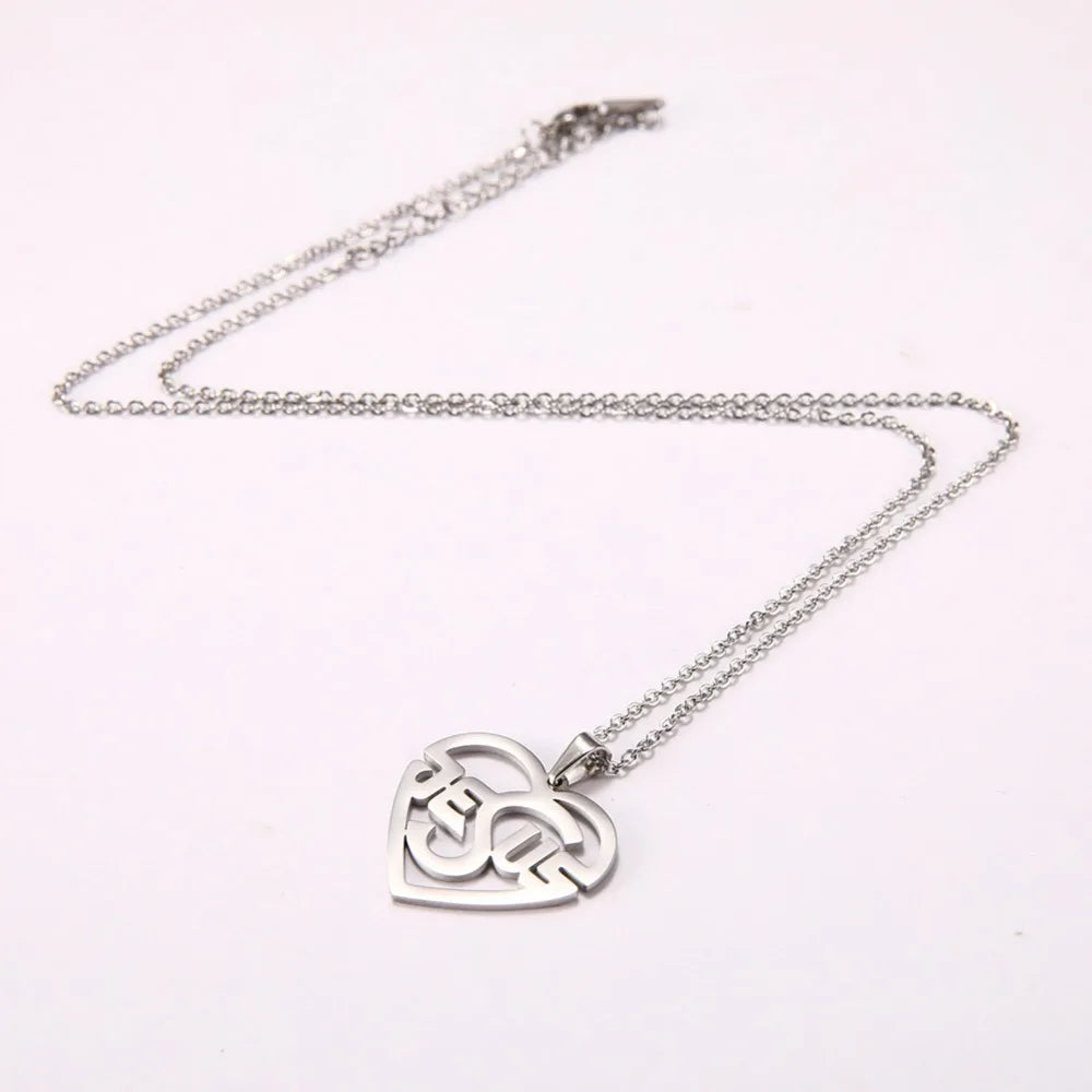 My Shape Stainless Steel Necklace Christian Jewelry Heart Jesus Cross Shaped Steel Color Gold Color Pendant Chain Jewelry Gifts