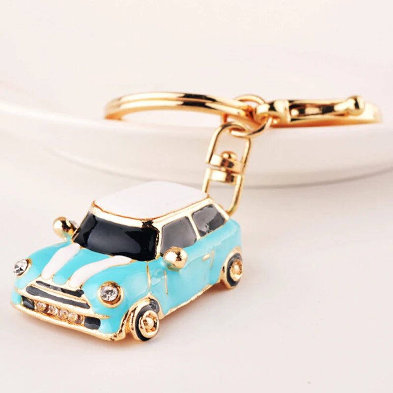 New Fashion Car Motorcycle Rhinestone Crystal Keychain Metal Alloy Key Chains Holder Handbag Car Keyrings Keychains For Women Me