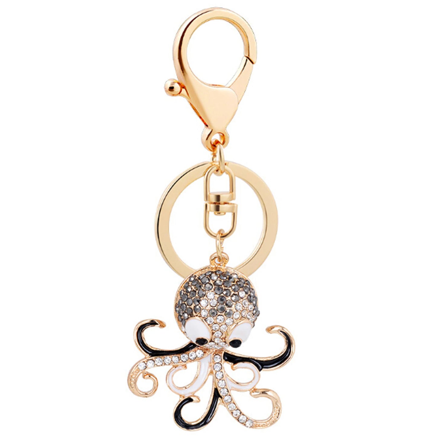 Fashion Rhinestone Crystal Metal Keychain Lovely Cartoon Marine Style Tortoise Fish Dolphin Keyring HandBag Car Pendant Gift