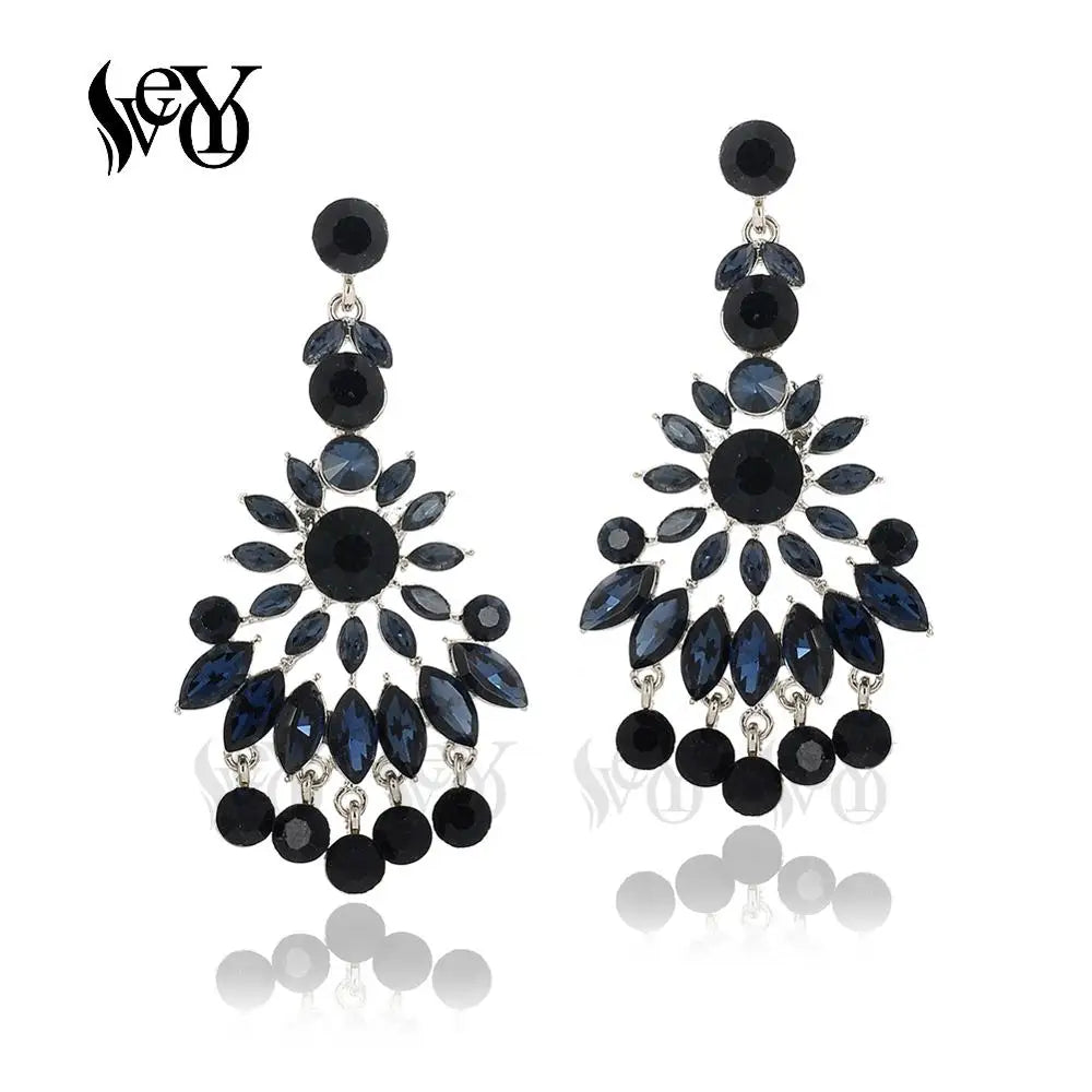 VEYO Luxury Rhinestone Crystal Earings Elegant Tassels Bride Dangle Earrings Fashion Jewelry for Woman New Gift