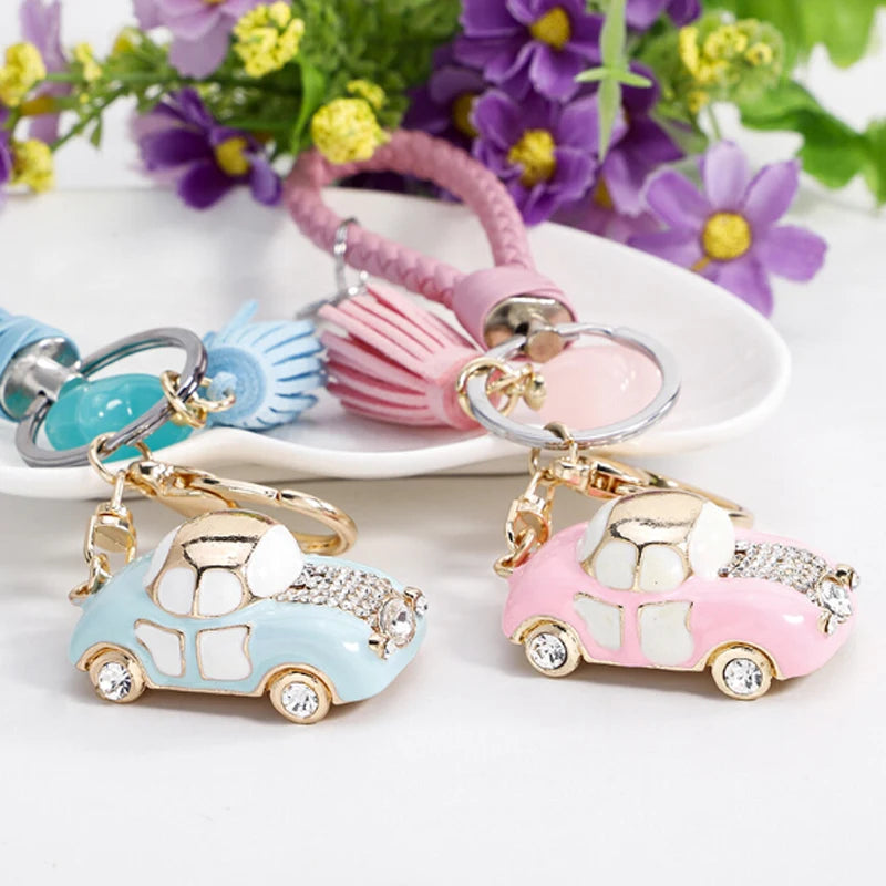 New Fashion Car Motorcycle Rhinestone Crystal Keychain Metal Alloy Key Chains Holder Handbag Car Keyrings Keychains For Women Me