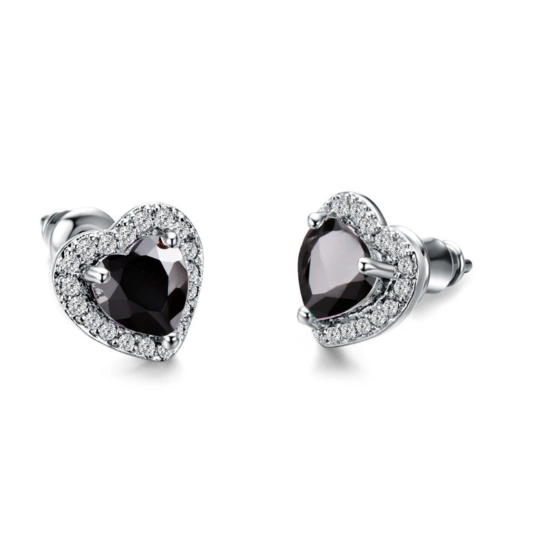 Huitan Fashion Simple Heart Design Women Earring 7 Colors Available Suitable for All Occasions Wedding Party Daily Wear Earrings