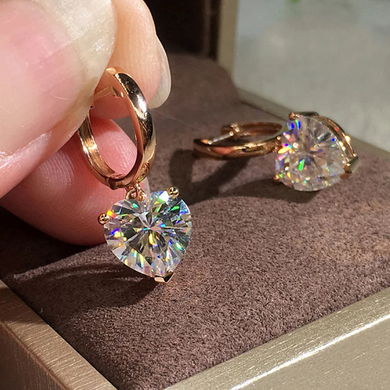 Female Luxury Crystal Zircon Stud Earrings Vintage Flowers Christmas Snowflakes Temperament Earrings New Year Jewelry Gifts