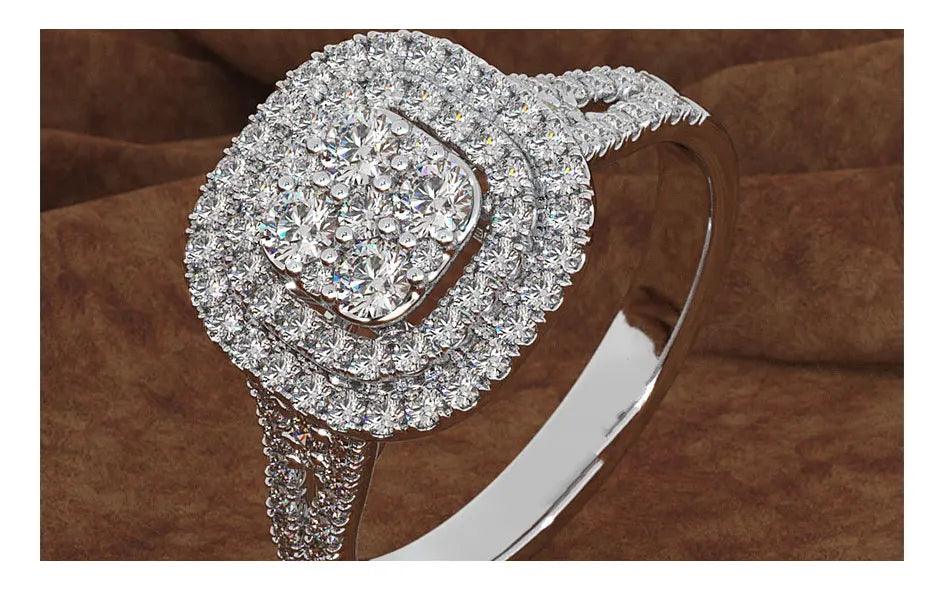 ZDADAN 925 Sterling Silver Square CZ Ring For Women Fashion Jewelry Accessories Wholesale Gift