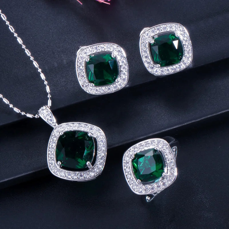 ThreeGraces Summer Yellow Cubic Zirconia Crystal Necklace Earrings and Ring Sets Fashion Austrian Ladies Party  Jewelry  JS190