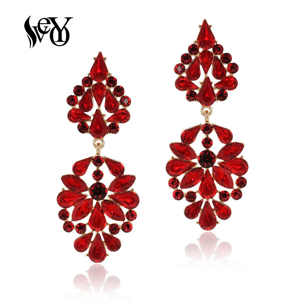 VEYO Vintage Crystal Drop Earrings Elegant Bridal wedding Dress Earrings for Women Fashion Jewelry Wholesale New