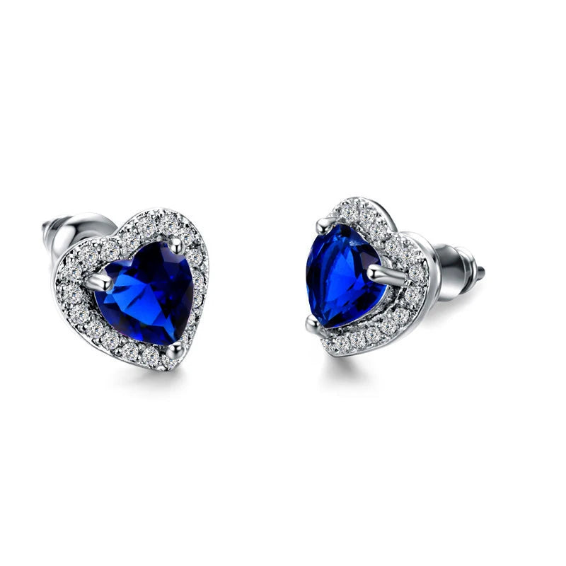 Huitan Fashion Simple Heart Design Women Earring 7 Colors Available Suitable for All Occasions Wedding Party Daily Wear Earrings