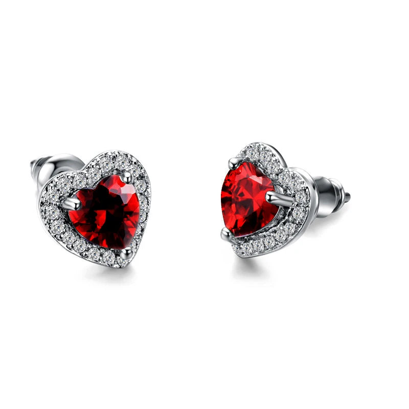 Huitan Fashion Simple Heart Design Women Earring 7 Colors Available Suitable for All Occasions Wedding Party Daily Wear Earrings