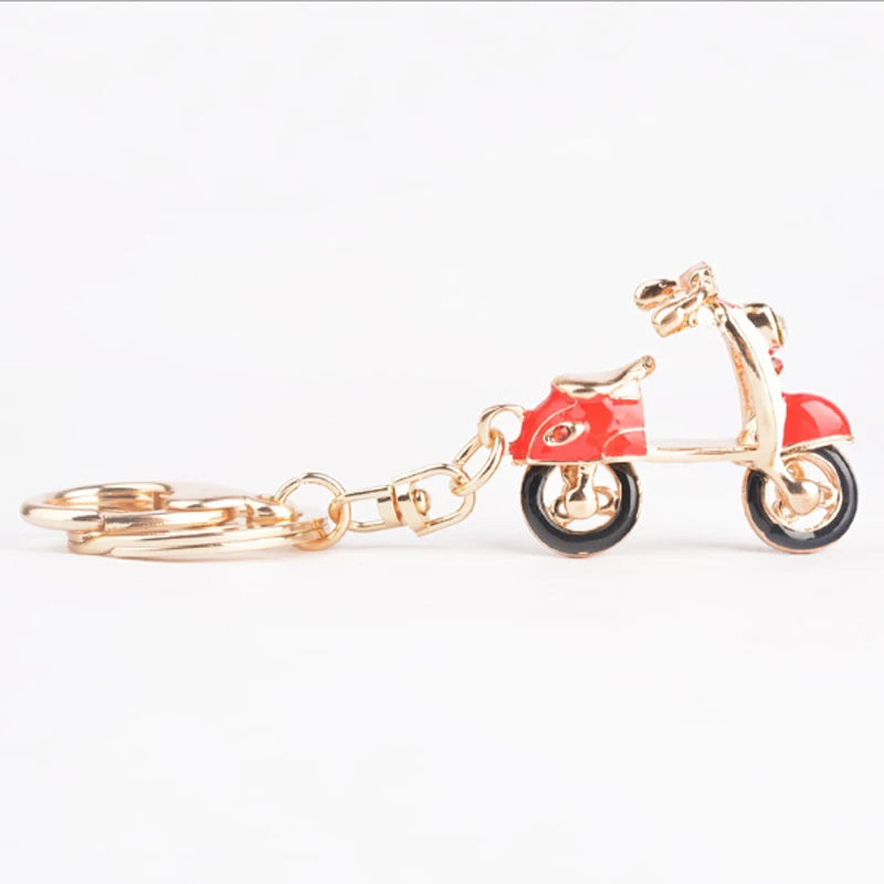 New Fashion Car Motorcycle Rhinestone Crystal Keychain Metal Alloy Key Chains Holder Handbag Car Keyrings Keychains For Women Me