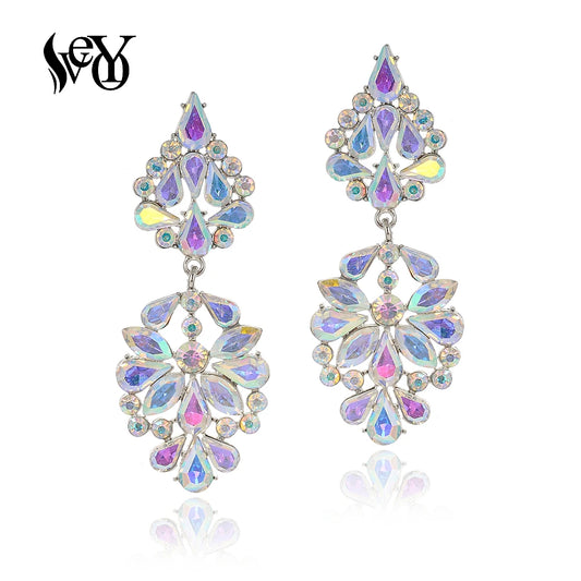 VEYO Vintage Crystal Drop Earrings Elegant Bridal wedding Dress Earrings for Women Fashion Jewelry Wholesale New