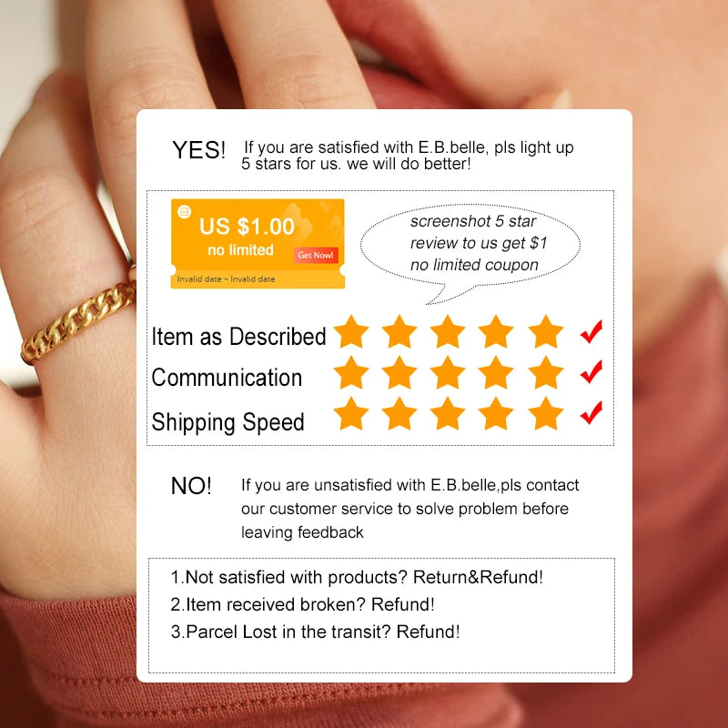 E.B.belle Tarnish Free Stainless Steel 18K Gold Plated Women's 8mm Chunky Twisted Rope Chain Necklace Trendy Gold Bracelet