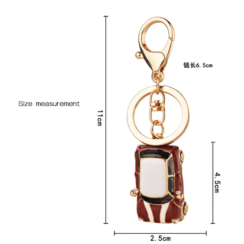 New Fashion Car Motorcycle Rhinestone Crystal Keychain Metal Alloy Key Chains Holder Handbag Car Keyrings Keychains For Women Me