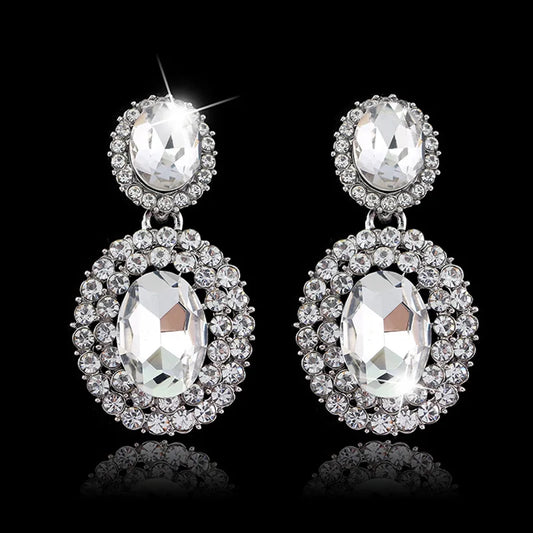 TREAZY Brincos Crystal Drop Earrings for Women Statement Fashion Costume Jewelry Women Black Geometry Vintage Earrings Pendiente
