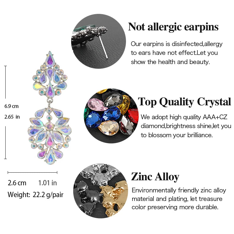 VEYO Vintage Crystal Drop Earrings Elegant Bridal wedding Dress Earrings for Women Fashion Jewelry Wholesale New