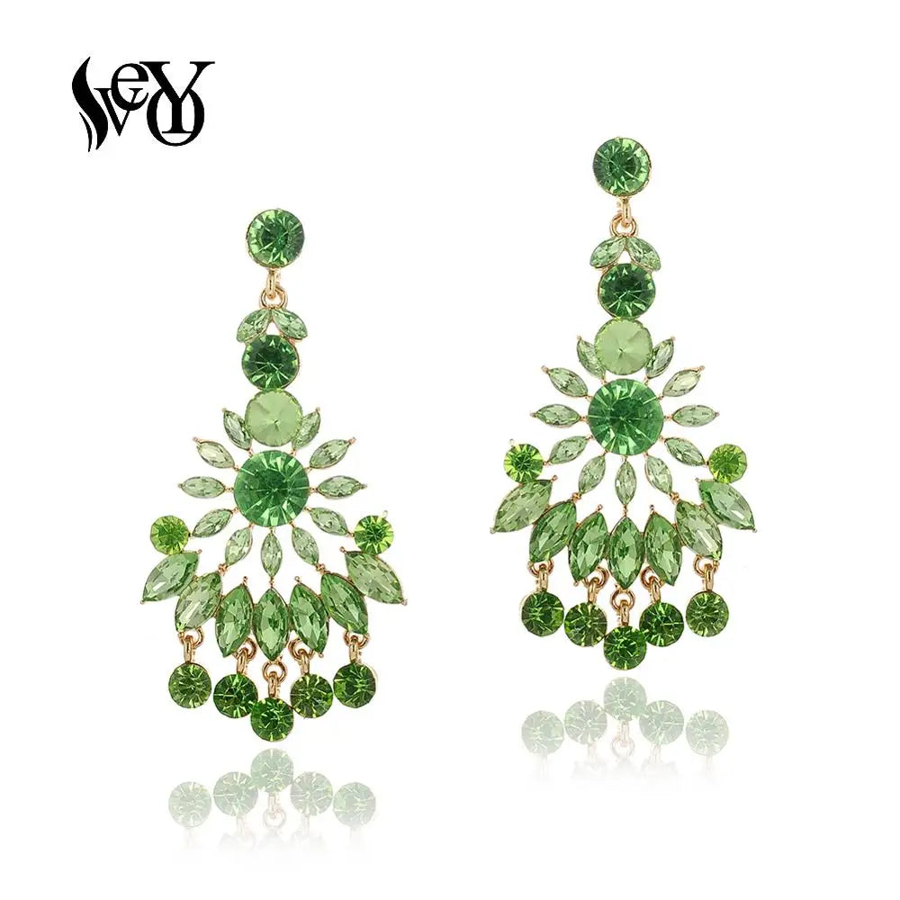 VEYO Luxury Rhinestone Crystal Earings Elegant Tassels Bride Dangle Earrings Fashion Jewelry for Woman New Gift