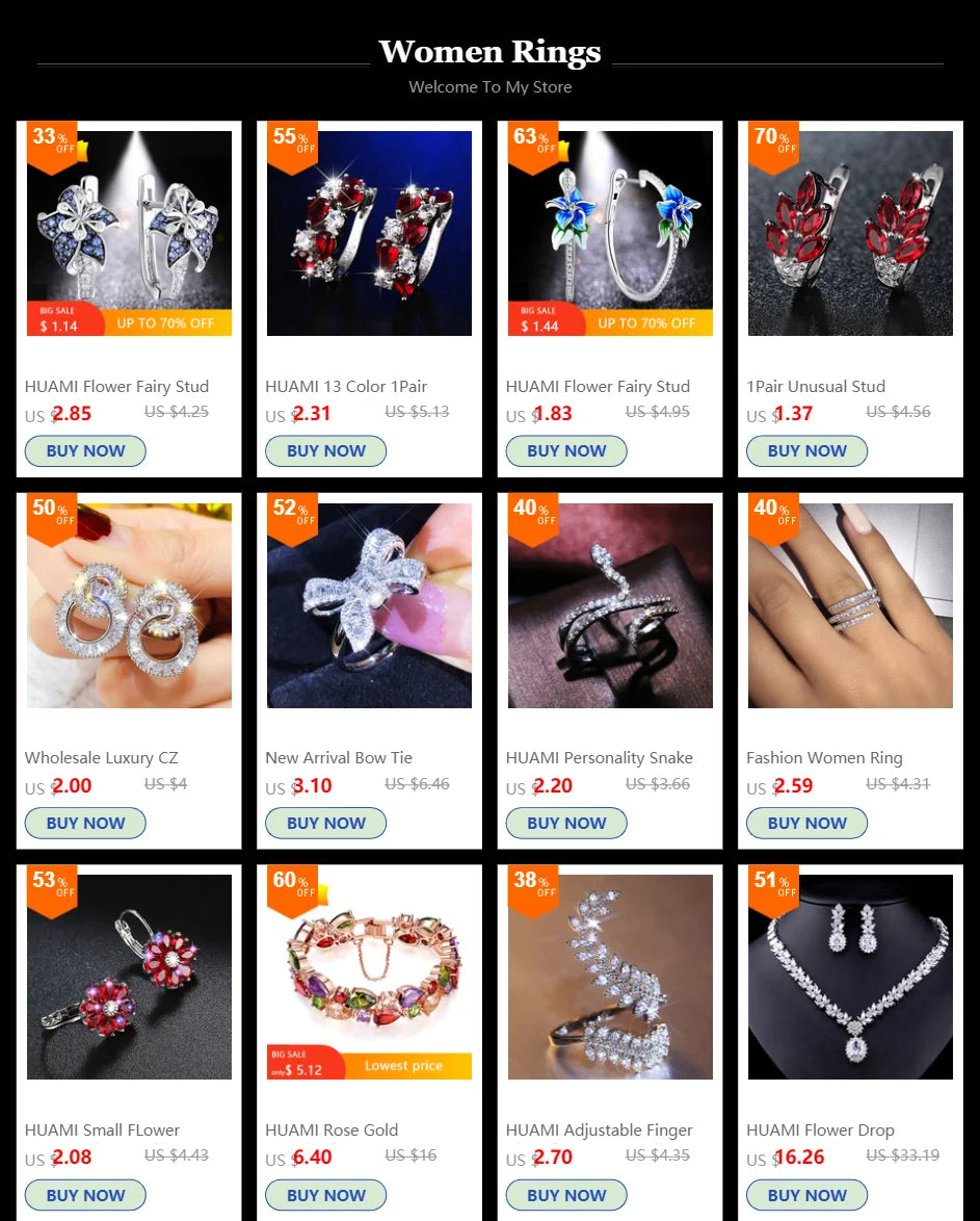 HUAMI Multilayer Lines Rings Adjustable Open Ring Zircon Jewelry Women's Ring  fidget ring