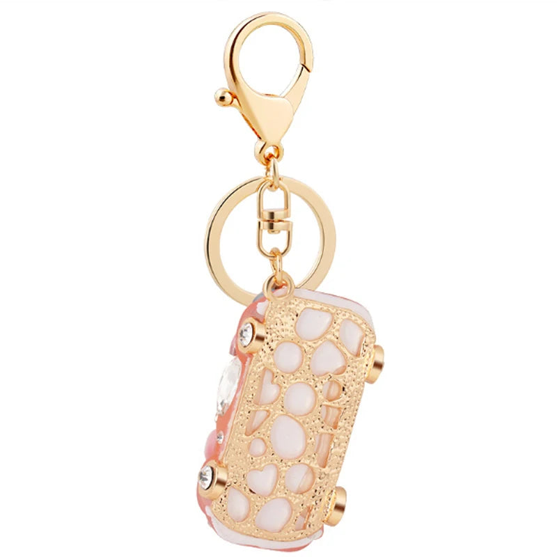 New Fashion Car Motorcycle Rhinestone Crystal Keychain Metal Alloy Key Chains Holder Handbag Car Keyrings Keychains For Women Me