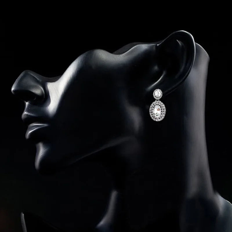 TREAZY Brincos Crystal Drop Earrings for Women Statement Fashion Costume Jewelry Women Black Geometry Vintage Earrings Pendiente