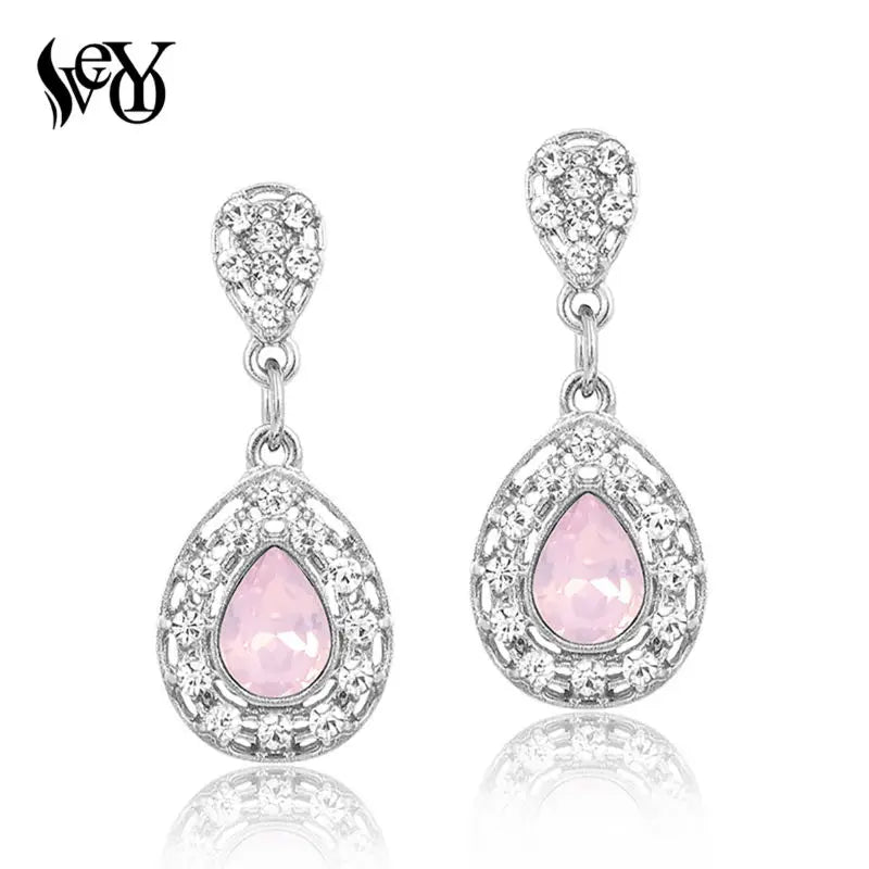 VEYO Cute Crystal Drop Earring Trendy Drop Rhinestone Earrings for Woman Fashion Jewelry