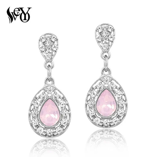 VEYO Cute Crystal Drop Earring Trendy Drop Rhinestone Earrings for Woman Fashion Jewelry