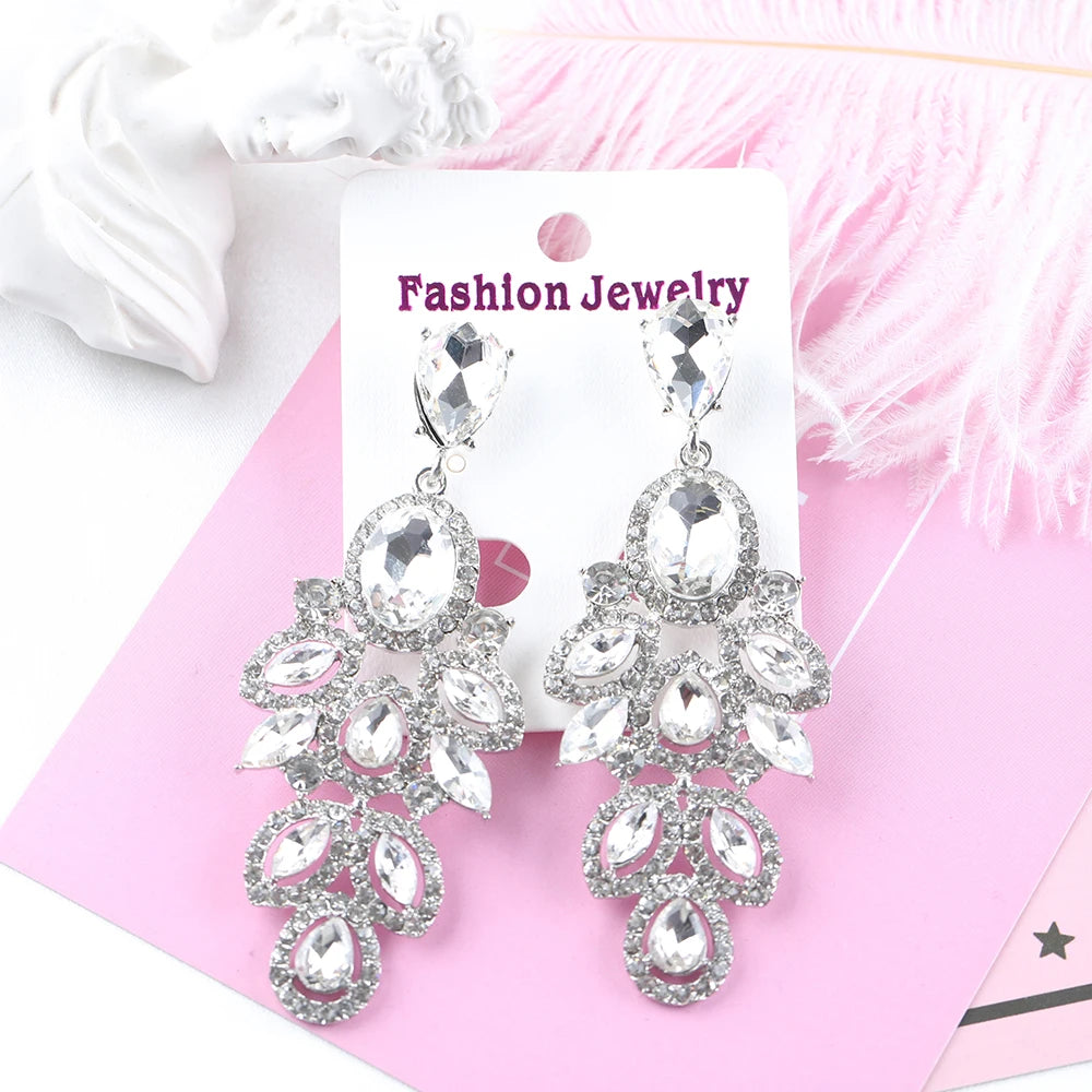 VEYO Luxury Vintage Crystal Drop Earrings Bridal wedding Earrings for Women Fashion Jewelry New