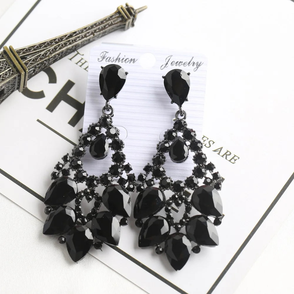 VEYO Luxury Hyperbole Crystal Classic Hollow out design Drop Earrings for Women Gift