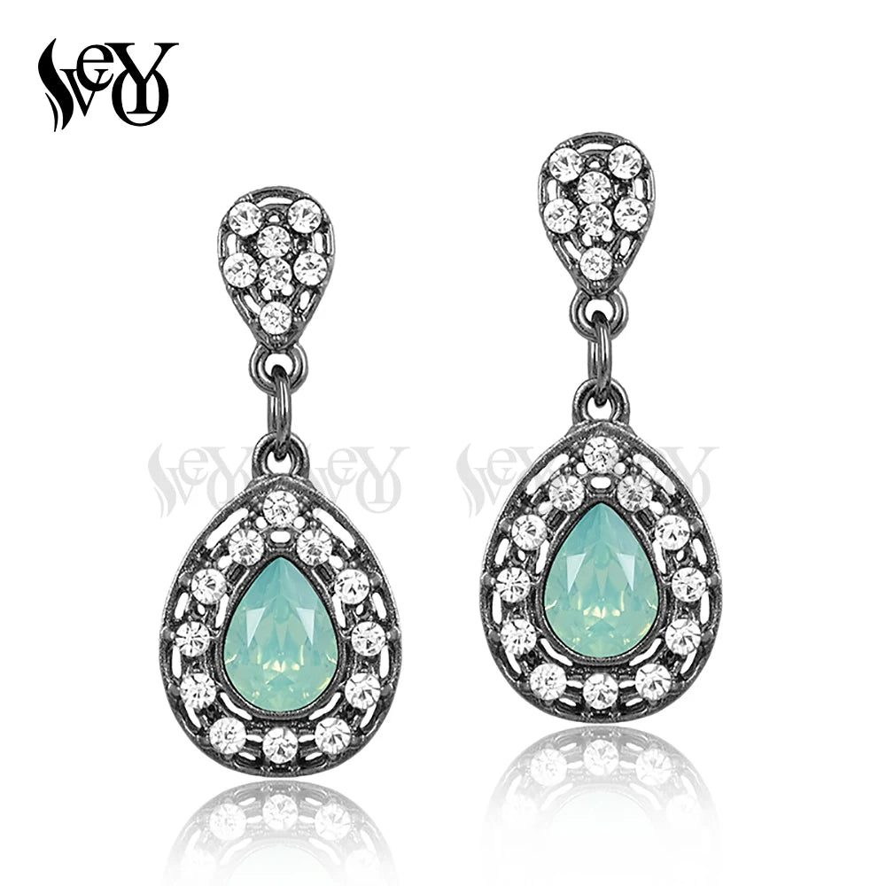 VEYO Cute Crystal Drop Earring Trendy Drop Rhinestone Earrings for Woman Fashion Jewelry
