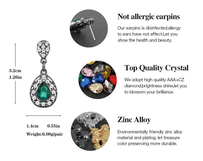 VEYO Cute Crystal Drop Earring Trendy Drop Rhinestone Earrings for Woman Fashion Jewelry