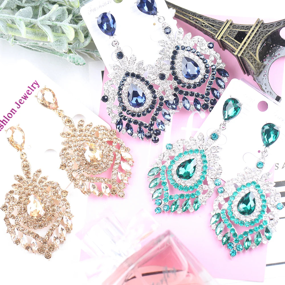 VEYO Luxury Full Rhinestone Crystal Drop Earrings for Women Vintage Dangle Earrings Fashion Jewelry New Gift