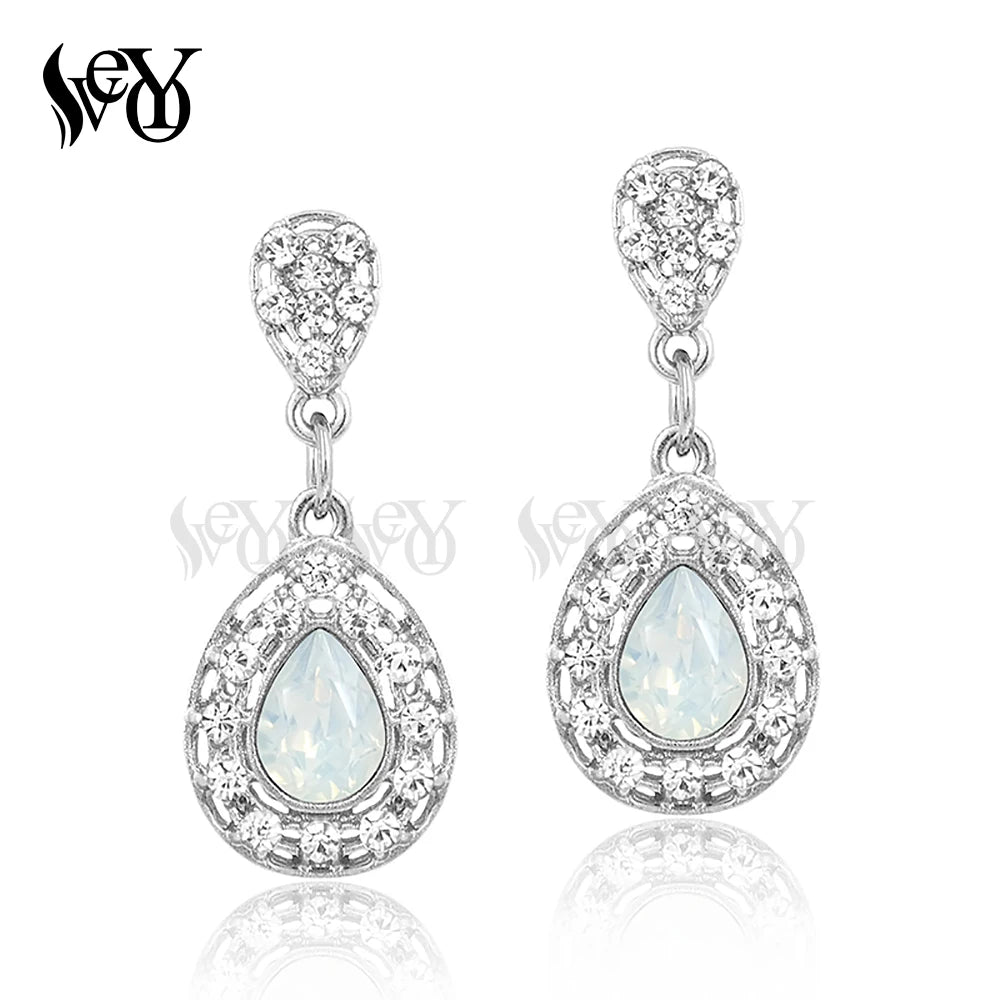 VEYO Cute Crystal Drop Earring Trendy Drop Rhinestone Earrings for Woman Fashion Jewelry