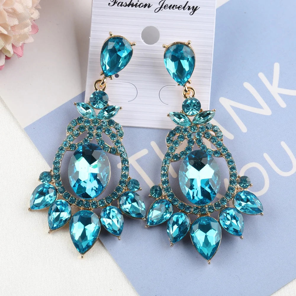 VEYO Elegant Luxury Crystal Drop Earrings for Women Round AAA Rhinestone Drop Earrings Fashion Jewelry New Arrival