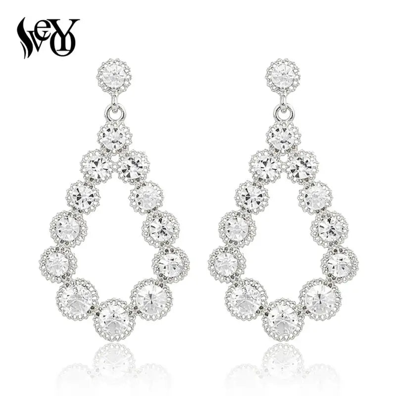 VEYO Rhinestone Drop Earrings for Women Vintage Hollow Dangle Earrings Fashion Jewelry New Gift