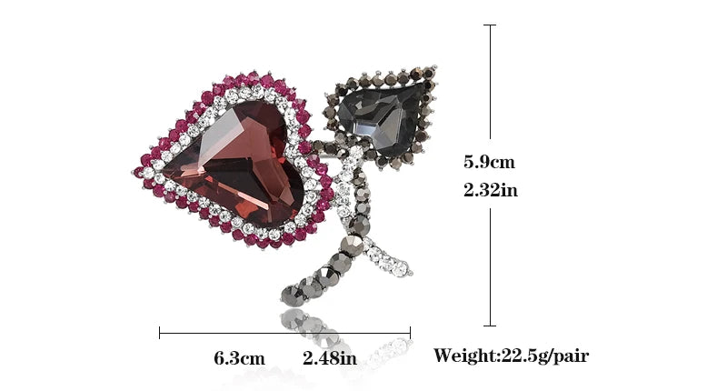 VEYO Luxury Heart Shaped Crystal Rhinestone Brooch for Woman Classic Brooch High Quality