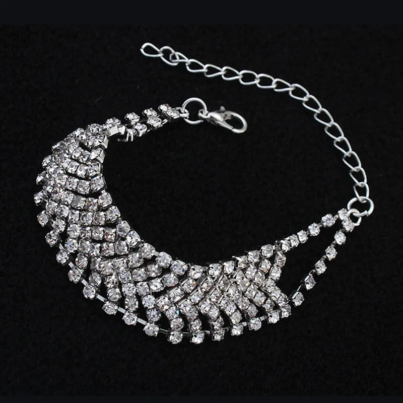 TREAZY Sparkling Crystal Bracelets & Bangles for Women Gold/Silver Color Rhinestones Fashion Bridal Bracelets Wedding Jewelry