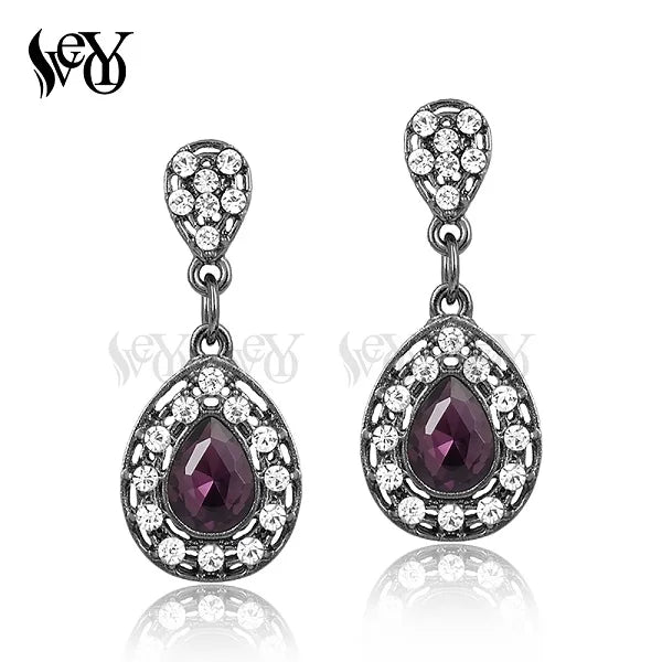 VEYO Cute Crystal Drop Earring Trendy Drop Rhinestone Earrings for Woman Fashion Jewelry