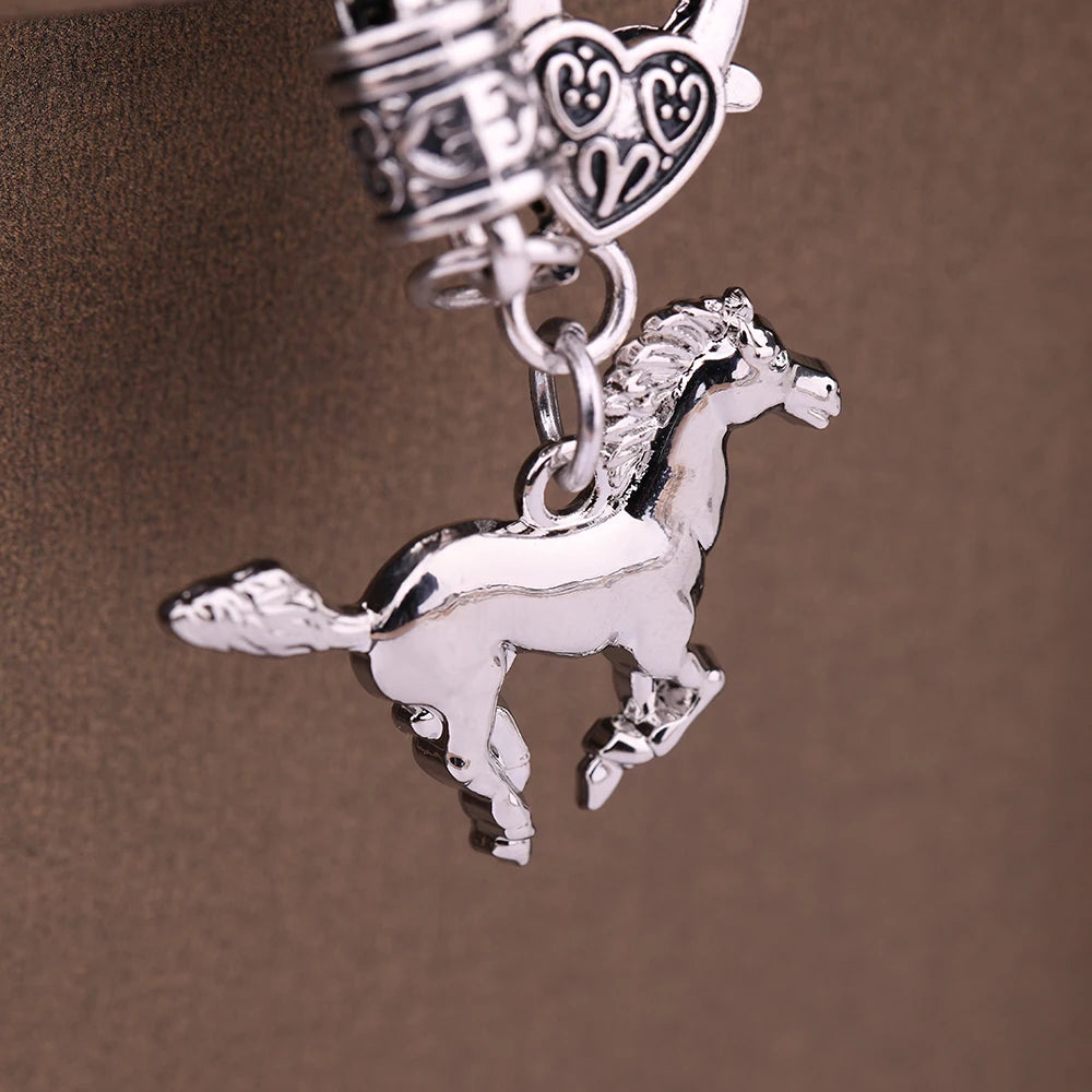 My Shape Punk Horse Charm Pendant Bracelet Wheat Chain for Men Women Zinc Alloy Bracelets Bangle Horse Jewelry bracelet cheval