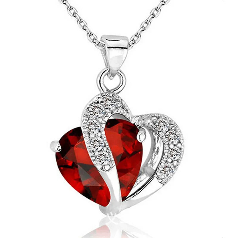 Romantic Crystal Heart shape Pendant necklaces For women Rhinestone chains Choker Fashion Love Jewelry