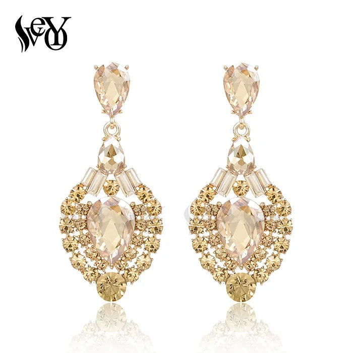 VEYO Fashion Luxury Drop Earrings Water Crystal Earring Rhinestone Alloy Top Quality