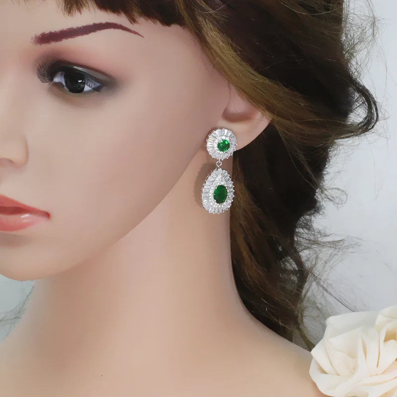 ThreeGraces Classic Red Cubic Zirconia Big Bridal Wedding Dangle Drop Earrings for Women Trendy Luxury Banquet Jewelry E1841